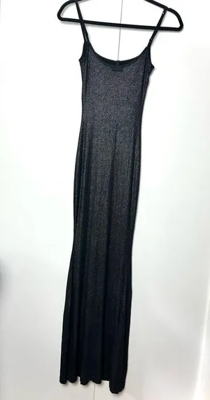 Skims Soft Lounge Slip Maxi Dress in Onyx Foil Glitter NWT thumbnail 7