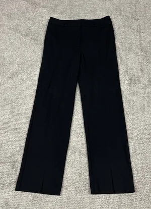 J McLaughlin Pants Womens 4 Black Straight Leg Stretch Ponte Ankle Slits Career thumbnail 1