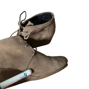 TOMS Ankle Booties Suede Leather Lace Up Wedges Women's‎ Shoes Size 8 thumbnail 13