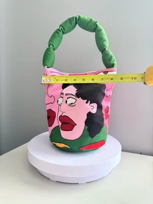 Pop Art Canvas Bucket Bag Pink thumbnail 3