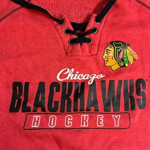 NHL Chicago Blackhawk’s Women’s Lace Up‎ Sweatshirt Size L 12/14 thumbnail 5