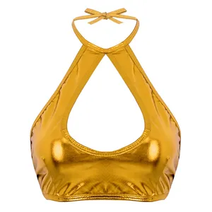 Super Sexy Metallic Gold Halter Style Top / Bra NWOT thumbnail 9