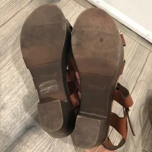 Top Moda Ankle Strap Buckle Platform Sandal Heels 7.5 Brown thumbnail 7