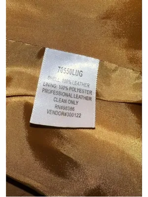 Caramel Tan Leather Jacket Size 14 blazer Coat thumbnail 8