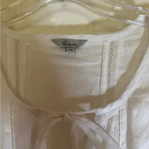 Rails Ashlyn Stripe Linen Blend Midi‎ Dress, Medium, White thumbnail 5
