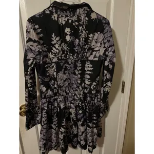 By Anthropologie Corset Mini Dress Black Motif Floral Button Front Size‎ 14 NEW thumbnail 8