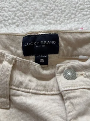 Lucky Brand Off-white athletic slim Denim Jeans Size 34x32 #coastalgrandma #denim thumbnail 2