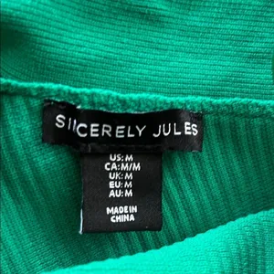 Green Ribbed Halter Crop Top‎ Womens M Cross Front Festival Summer thumbnail 3