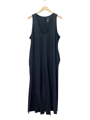 Natural Life One Size Charcoal Gray Wide Leg Lounge Jumpsuit Sleeveless Pockets thumbnail 3