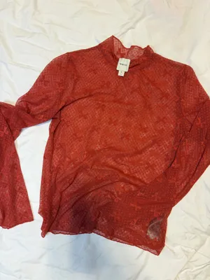 Maeve Lace sheer Long sleeve Top thumbnail 3