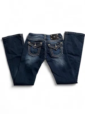 Miss Me Indigo Bootcut Jeans with Contrast Stitching thumbnail 2