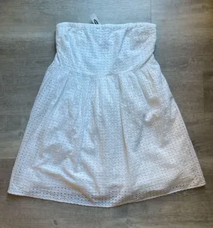 (NWT) Old Navy Strapless Eyelet Cotton White Dress Size 18P thumbnail 1