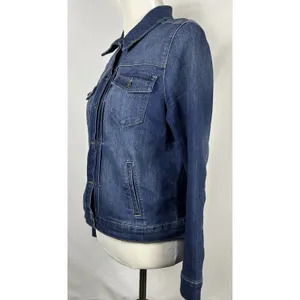 Vintage America Blues Denim Jacket Women's Size M Classic Blue Faux Side Pockets thumbnail 2