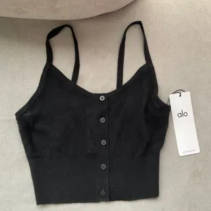 Alo Yoga Sheer Cashmere Tank Black XS thumbnail 2