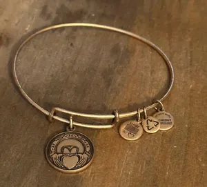 Alex and Ani Claddagh charm bangle bracelet thumbnail 2