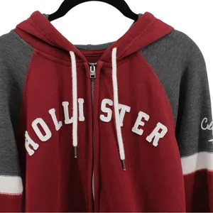 Hollister Y2K Spellout Zipper Hooded Jacket Academia‎ College Size M thumbnail 3