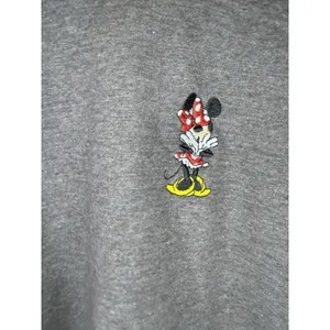 Disney Embroidered Women's Mickey Mouse Crop Top Gray Long Sleeve Shirt Size L thumbnail 5