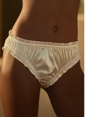 Anthropologie Ruffle Satin Brief (NEW - Red/Rouge) thumbnail 2