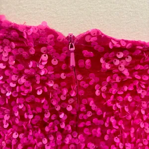 Hot Pink Sequin One Shoulder Mini Dress Barbiecore Y2K Party Hoco, Size S thumbnail 7
