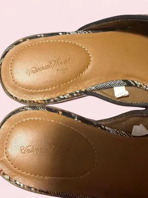 Universal Thread Black, Brown & Tan Woven Slip-On Mules thumbnail 5