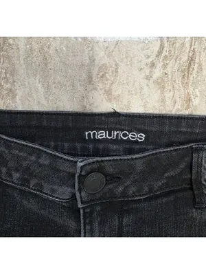 Maurices Womens Skinny Jeans Size Xlarge Black Denim Fitted Stretchy Slimming thumbnail 3