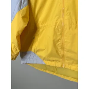 Columbia Packable Windbreaker‎ Jacket Womens Large Yellow Grey Hooded Full Zip thumbnail 3