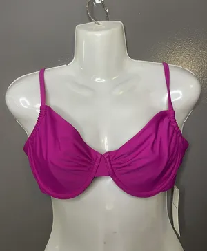 Abercrombie & Fitch Bikini Top Womens Large Pink Underwire Adjustable Straps thumbnail 1