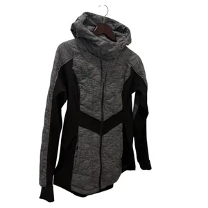 The North Face Womens Medium Gray Quilted Hybrid Softshell Fleece Hooded Jacket thumbnail 4