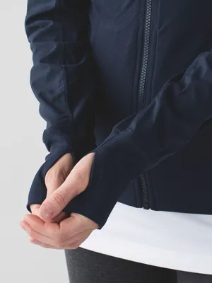 Women's Lululemon In Flux Jacket Inkwell Navy Blue Zip-Up Hooded Reversible Gym thumbnail 6