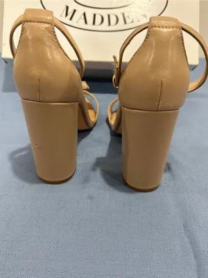 Steve Madden Blush Leather Block Heel Ankle Strap Sandals Women's Size 8 thumbnail 5