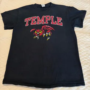 Temple Owls Black T Shirt Size Medium Cotton Gildan Flawed Collegiate thumbnail 1