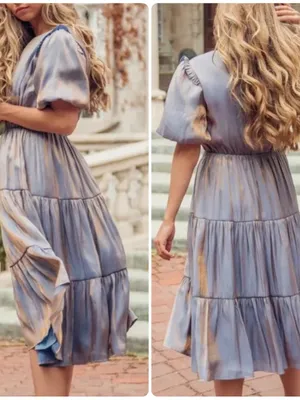 Jessakae Francis Metallic Flute Midi Dress thumbnail 2