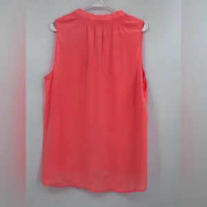 Lily Pulitzer Coral Sleeveless Bow Tie Blouse 100% silk thumbnail 5