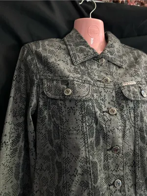 Crest Vintage Womens Grey Snake-Print Blazer Jacket SM thumbnail 5
