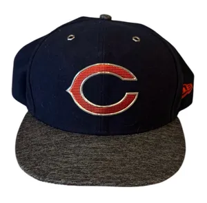 New Era NWOT Chicago Bears Hat Blue Black Orange Metallic 7 1/8 thumbnail 1