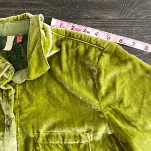 Pilcro Anthropologie Green Velvet Button Down Shirt Women’s US 2 UK 6 EU 34 thumbnail 11