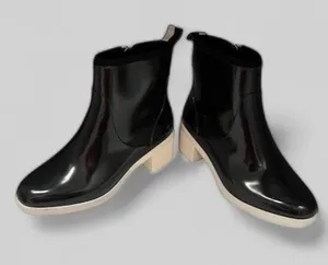 Kate Spade New York Womens Size‎ 6 Puddle Rain Boots Black White 2.5" Heel NWOT thumbnail 1