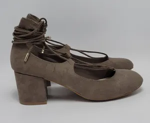 Journee Collection Ferah Lace Up Ankle Tie Block Heel Round Toe Pump Size 8 thumbnail 1