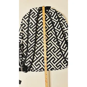 Retro vibe White/black chevron full sz backpack padded book bag school work sack thumbnail 4