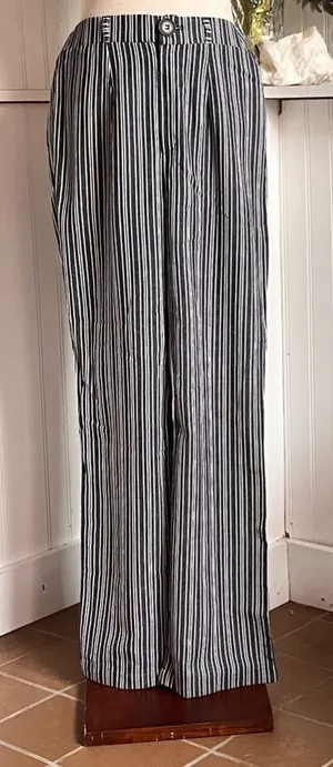 Wide-Leg Striped Pants – Size Small thumbnail 1