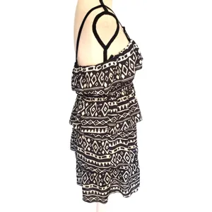 Mi Amore Y2K Boho Dress Sz M Festival Ruffle Convertible Straps Coachella Indie thumbnail 5