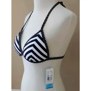 InMocean Black & White Stripe Dots Triangle Push Up Bikini Bathing Suit Top Size undefined thumbnail 2
