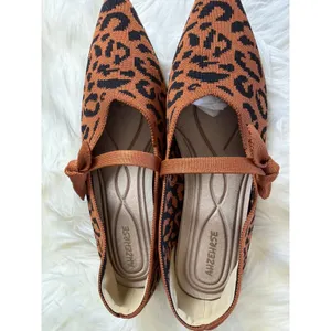 AHZEHRSE Women's Animal Print Mary Jane Flats Pointed Toe Knit Size 10 (EU 43) thumbnail 8