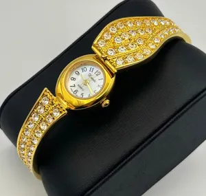 Xanadu Gold Tone Mother Pearl Rhinestones Accents Women’s Watch New Battery thumbnail 1