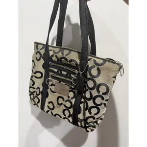 Coach Poppy Signature Black Canvas Double Handle Tote Bag, No. C1020-14530 T thumbnail 2