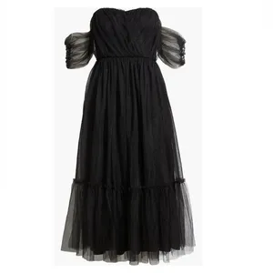 Lulus Divine Dreamer Off the Shoulder Tiered Midi Dress, Black,‎ Small, NWT thumbnail 9
