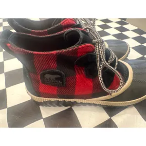 Sorel winter insulated Red Buffalo Plaid Waterproof Duck Boots size 10 Women's thumbnail 4