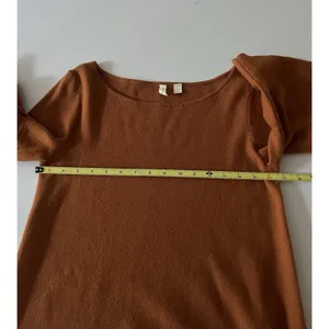 Anthropologie Moth Orange Knit Mini Dress Size S Bell Sleeve Sweater Dress thumbnail 5