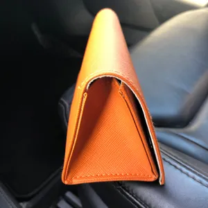 Tory Burch Eyeglass Sunglass Case Sunglasses Travel Snap Closure Triangle Orange thumbnail 2
