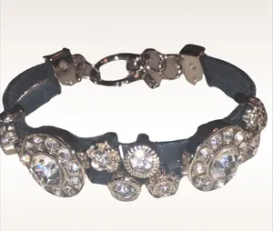 NWOT! Pretty leather strap with rhinestone Black thumbnail 1